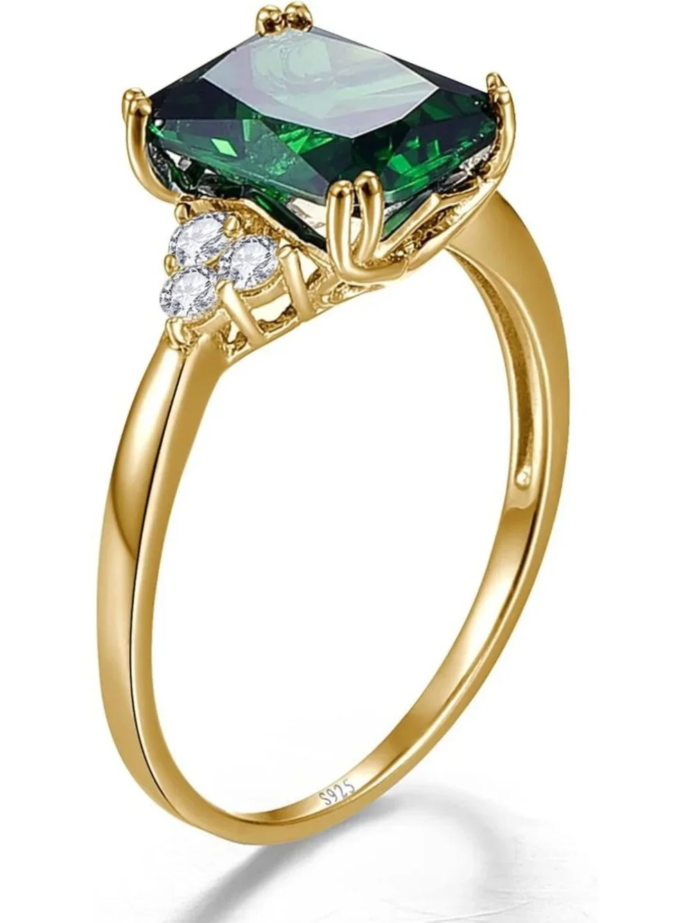 Stunning 3.5CT Radiant Cut Gemstone Ring | Sapphire, Emerald, Amethyst, Ruby, CZ